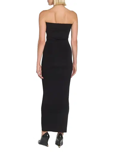 Balmain Women's Belted Compact Jersey Gown - Noir | Thumbnail 5 Balmain Women's Belted Compact Jersey Gown - Noir | Thumbnail 5