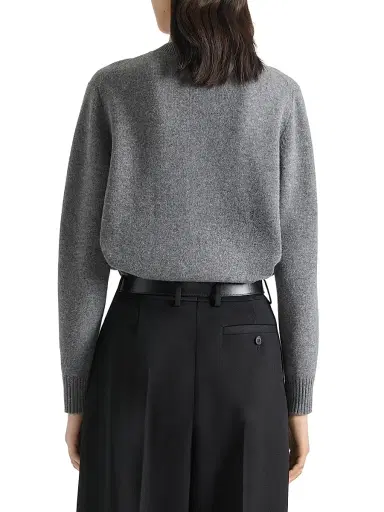 Givenchy Women's Cardigan in Wool and Cashmere with Paris 1952 - Slate Blend | Thumbnail 2 Givenchy Women's Cardigan in Wool and Cashmere with Paris 1952 - Slate Blend | Thumbnail 2
