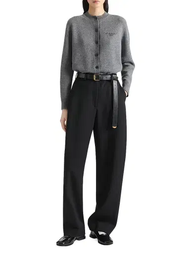 Givenchy Women's Cardigan in Wool and Cashmere with Paris 1952 - Slate Blend | Thumbnail 3 Givenchy Women's Cardigan in Wool and Cashmere with Paris 1952 - Slate Blend | Thumbnail 3