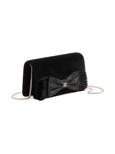 Valentino Garavani Women's VLogo Signature Mini Velvet Shoulder Bag - Black | Thumbnail 3 Valentino Garavani Women's VLogo Signature Mini Velvet Shoulder Bag - Black | Thumbnail 3