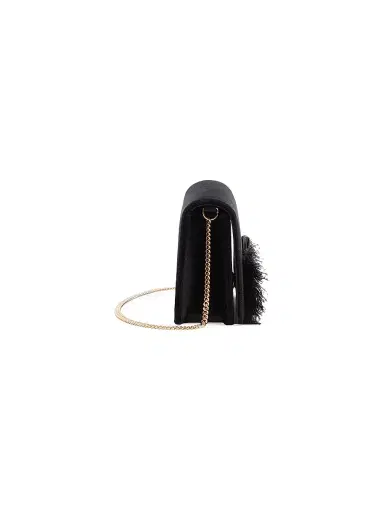 Valentino Garavani Women's VLogo Signature Mini Velvet Shoulder Bag - Black | Thumbnail 4 Valentino Garavani Women's VLogo Signature Mini Velvet Shoulder Bag - Black | Thumbnail 4