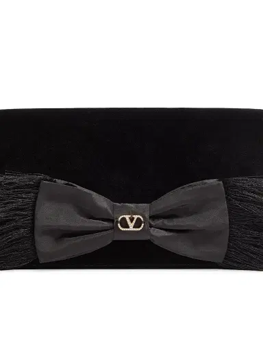 Valentino Garavani Women's VLogo Signature Mini Velvet Shoulder Bag - Black | Thumbnail 5 Valentino Garavani Women's VLogo Signature Mini Velvet Shoulder Bag - Black | Thumbnail 5