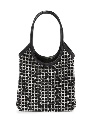 Miu Miu Women's Ivy Satin Top-Handle Bag with Synthetic Crystals - Black | Thumbnail 6 Miu Miu Women's Ivy Satin Top-Handle Bag with Synthetic Crystals - Black | Thumbnail 6
