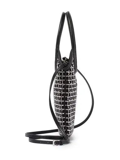 Miu Miu Women's Ivy Satin Top-Handle Bag with Synthetic Crystals - Black | Thumbnail 7 Miu Miu Women's Ivy Satin Top-Handle Bag with Synthetic Crystals - Black | Thumbnail 7