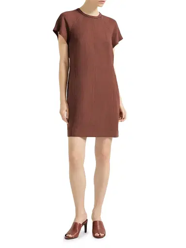 Brunello Cucinelli Women's Viscose and Linen Fluid Twill T-Shirt Dress | Thumbnail 2 Brunello Cucinelli Women's Viscose and Linen Fluid Twill T-Shirt Dress | Thumbnail 2