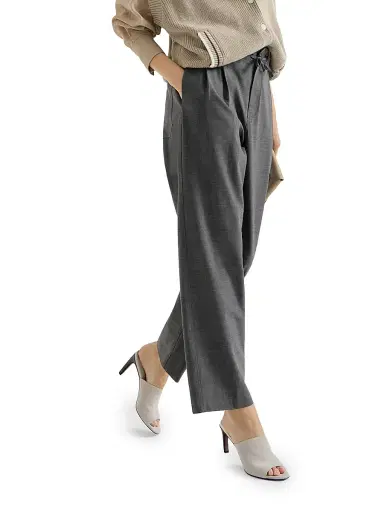 Brunello Cucinelli Women's Tropical Luxury Wool Tailored Track Trousers - Medium Grey - Size 00 | Thumbnail 5 Brunello Cucinelli Women's Tropical Luxury Wool Tailored Track Trousers - Medium Grey - Size 00 | Thumbnail 5