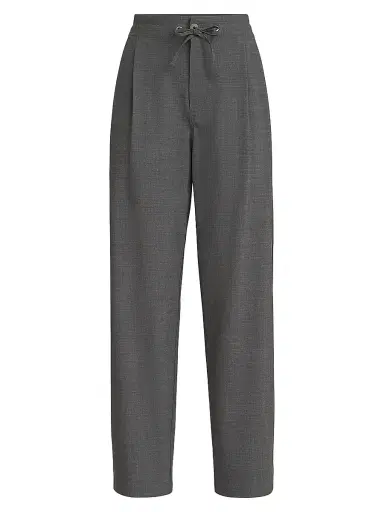Brunello Cucinelli Women's Tropical Luxury Wool Tailored Track Trousers - Medium Grey - Size 00 | Thumbnail 1 Brunello Cucinelli Women's Tropical Luxury Wool Tailored Track Trousers - Medium Grey - Size 00 | Thumbnail 1