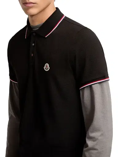 Moncler Men's Polo Shirt in Cotton Piquet - Black - Size XXXL | Thumbnail 4 Moncler Men's Polo Shirt in Cotton Piquet - Black - Size XXXL | Thumbnail 4
