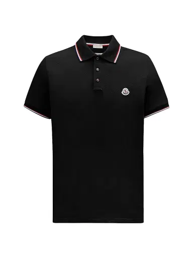 Moncler Men's Polo Shirt in Cotton Piquet - Black - Size XXXL | Thumbnail 1 Moncler Men's Polo Shirt in Cotton Piquet - Black - Size XXXL | Thumbnail 1
