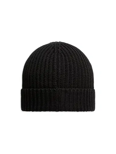 Moncler Men's Beanie Hat in Cotton - Black | Thumbnail 2 Moncler Men's Beanie Hat in Cotton - Black | Thumbnail 2