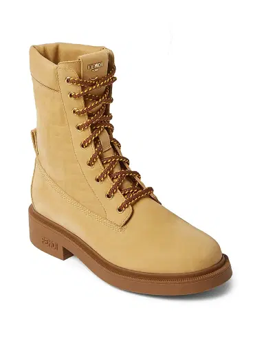 Fendi Women's Filo 35MM Suede Combat Boots - Light Ocra | Thumbnail 4 Fendi Women's Filo 35MM Suede Combat Boots - Light Ocra | Thumbnail 4