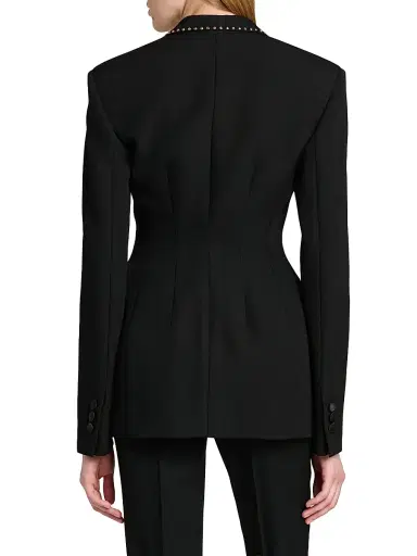 Versace Women's Grain Di Poudre Embellished Blazer - Black | Thumbnail 5 Versace Women's Grain Di Poudre Embellished Blazer - Black | Thumbnail 5