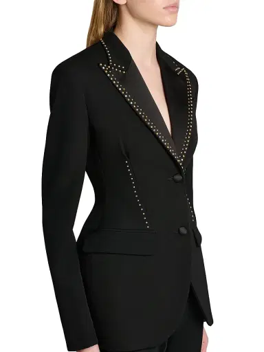 Versace Women's Grain Di Poudre Embellished Blazer - Black | Thumbnail 6 Versace Women's Grain Di Poudre Embellished Blazer - Black | Thumbnail 6