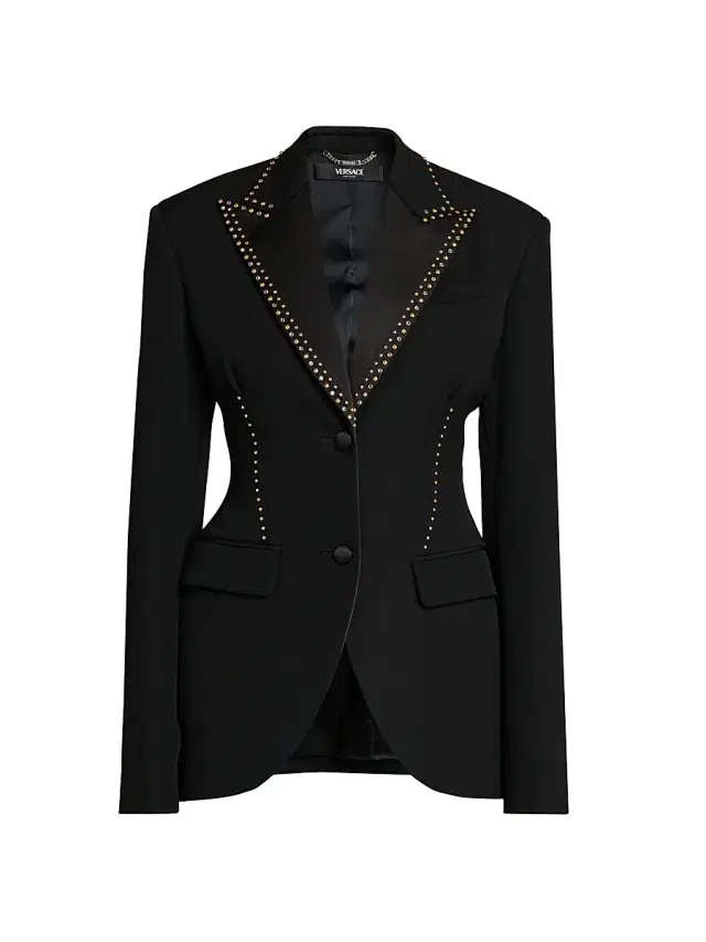 Women's Grain Di Poudre Embellished Blazer - Black Women's Grain Di Poudre Embellished Blazer - Black