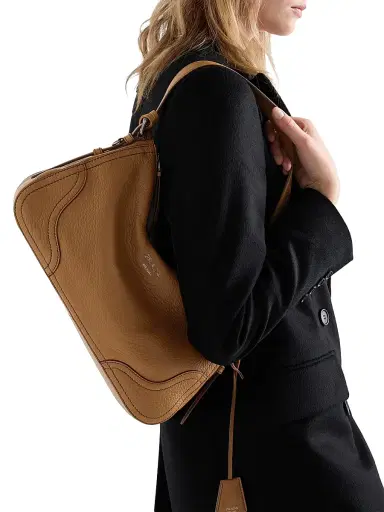 Prada Women's Aimèe Large Leather Shoulder Bag - Brown | Thumbnail 1 Prada Women's Aimèe Large Leather Shoulder Bag - Brown | Thumbnail 1