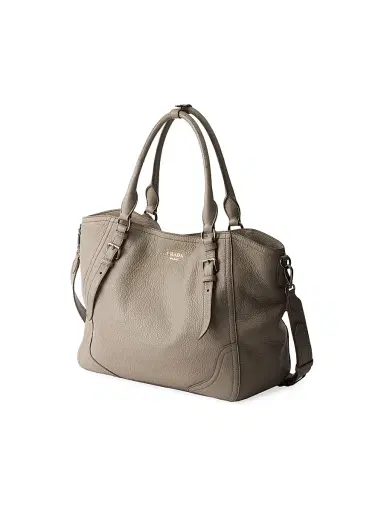 Prada Women's Large Leather Tote Bag - Grey | Thumbnail 4 Prada Women's Large Leather Tote Bag - Grey | Thumbnail 4