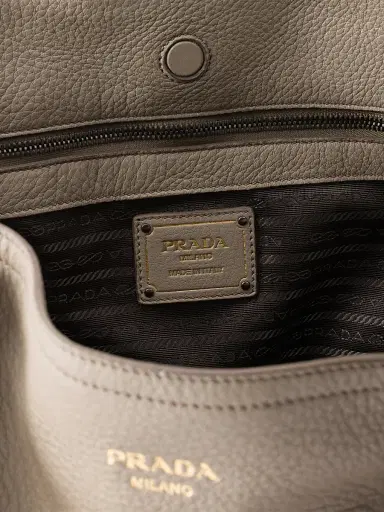 Prada Women's Large Leather Tote Bag - Grey | Thumbnail 7 Prada Women's Large Leather Tote Bag - Grey | Thumbnail 7
