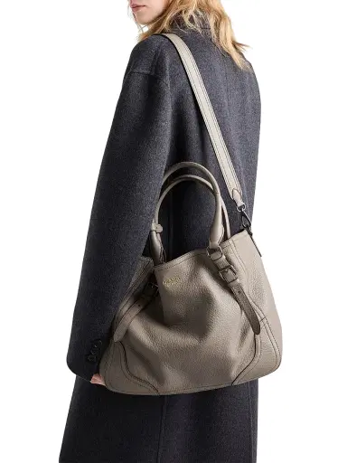 Prada Women's Large Leather Tote Bag - Grey | Thumbnail 1 Prada Women's Large Leather Tote Bag - Grey | Thumbnail 1