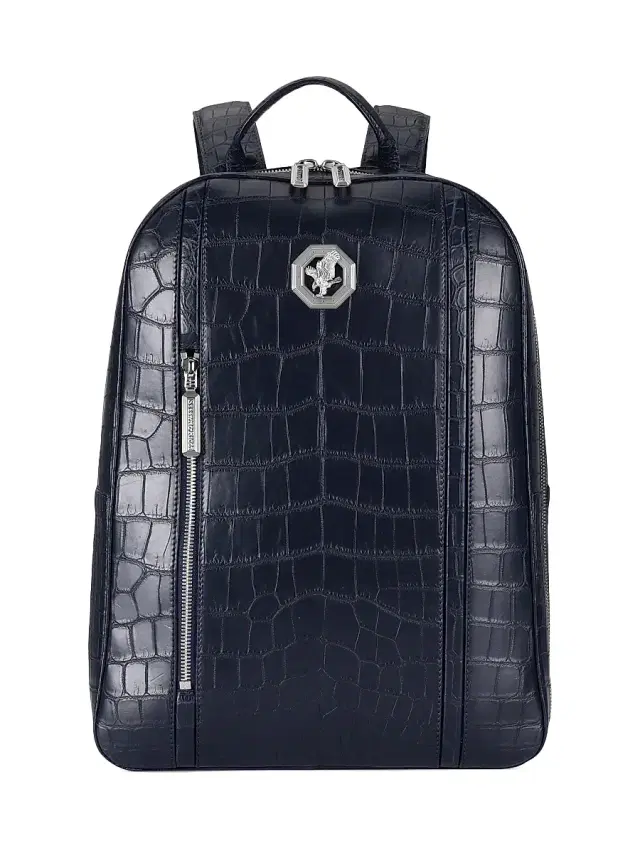Men's Unique Crocodile Backpack - Blue Men's Unique Crocodile Backpack - Blue