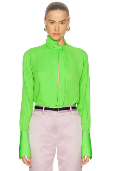 TOM FORD Silk Georgette Long Sleeve Blouse | Thumbnail 1 TOM FORD Silk Georgette Long Sleeve Blouse | Thumbnail 1