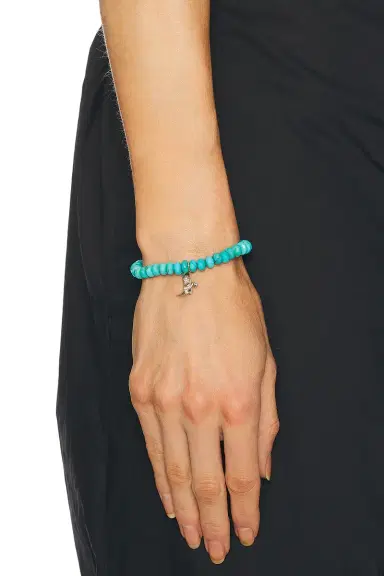 Sydney Evan Cowboy Boot Charm Turquoise Rondelle Bracelet | Thumbnail 2 Sydney Evan Cowboy Boot Charm Turquoise Rondelle Bracelet | Thumbnail 2