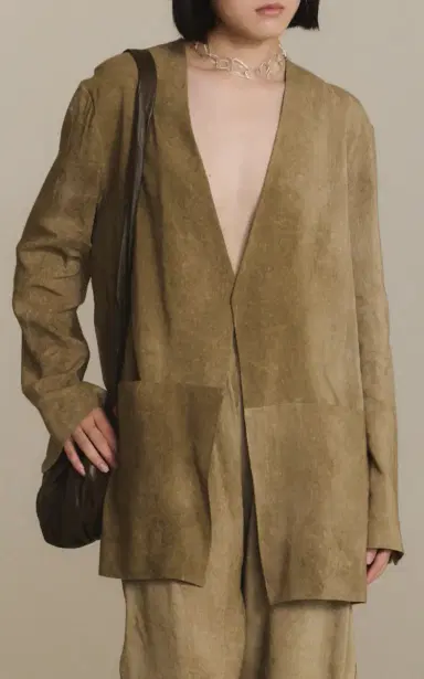 Cortana Cassian Collarless Linen-Blend Jacket | Thumbnail 3 Cortana Cassian Collarless Linen-Blend Jacket | Thumbnail 3