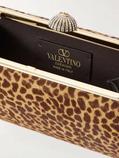 Valentino Garavani Carry Secrets Embellished Leopard-print Calf Hair Clutch | Thumbnail 6 Valentino Garavani Carry Secrets Embellished Leopard-print Calf Hair Clutch | Thumbnail 6