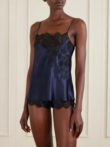 Carine Gilson Lace-trimmed Silk-satin Shorts | Thumbnail 3 Carine Gilson Lace-trimmed Silk-satin Shorts | Thumbnail 3