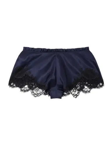 Carine Gilson Lace-trimmed Silk-satin Shorts | Thumbnail 1 Carine Gilson Lace-trimmed Silk-satin Shorts | Thumbnail 1
