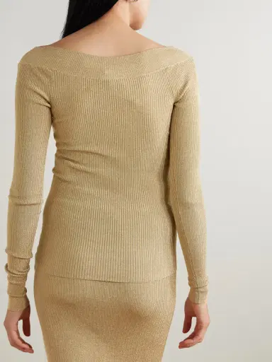 Stella McCartney Metallic Ribbed-knit Top | Thumbnail 3 Stella McCartney Metallic Ribbed-knit Top | Thumbnail 3