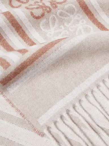 Loewe Fringed Wool And Cashmere-blend Jacquard Scarf | Thumbnail 3 Loewe Fringed Wool And Cashmere-blend Jacquard Scarf | Thumbnail 3
