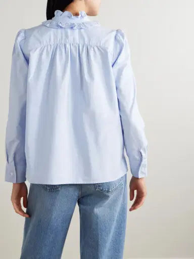 Citizens of Humanity Calista Tie-detailed Ruffled Cotton-poplin Shirt | Thumbnail 3 Citizens of Humanity Calista Tie-detailed Ruffled Cotton-poplin Shirt | Thumbnail 3