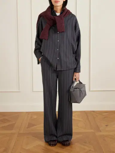 The Elder Statesman Striped Wool And Cashmere-blend Twill Shirt | Thumbnail 2 The Elder Statesman Striped Wool And Cashmere-blend Twill Shirt | Thumbnail 2