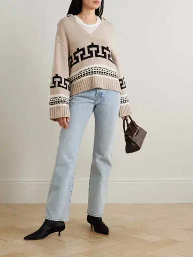 Simkhai O'reilly Intarsia Wool And Cashmere-blend Sweater | Thumbnail 2 Simkhai O'reilly Intarsia Wool And Cashmere-blend Sweater | Thumbnail 2