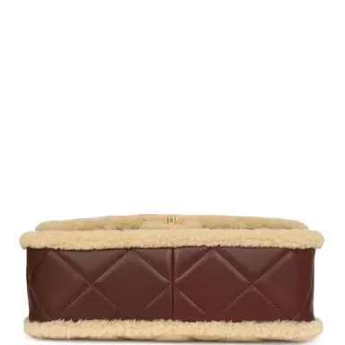 Chanel Chanel Large Shearling Flap Bag Dark Brown Lambskin and Beige Shearling Brushed Gold Hardware | Thumbnail 6 Chanel Chanel Large Shearling Flap Bag Dark Brown Lambskin and Beige Shearling Brushed Gold Hardware | Thumbnail 6