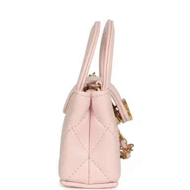 Chanel Chanel Nano Kelly Bag Charm Light Pink Shiny Lambskin Brushed Gold Hardware | Thumbnail 3 Chanel Chanel Nano Kelly Bag Charm Light Pink Shiny Lambskin Brushed Gold Hardware | Thumbnail 3