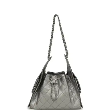 Chanel Chanel Small 25 Hobo Bag Metallic Anthracite Caviar Silver Hardware | Thumbnail 7 Chanel Chanel Small 25 Hobo Bag Metallic Anthracite Caviar Silver Hardware | Thumbnail 7