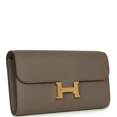 HERMÈS Hermes Constance Wallet To Go Etain Epsom Gold Hardware | Thumbnail 2 HERMÈS Hermes Constance Wallet To Go Etain Epsom Gold Hardware | Thumbnail 2