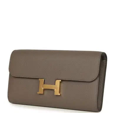 HERMÈS Hermes Constance Wallet To Go Etain Epsom Gold Hardware | Thumbnail 3 HERMÈS Hermes Constance Wallet To Go Etain Epsom Gold Hardware | Thumbnail 3