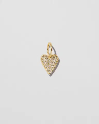 Jennifer Fisher Small Heart with Pavé White Diamonds in 18K Yellow Gold | Thumbnail 2 Jennifer Fisher Small Heart with Pavé White Diamonds in 18K Yellow Gold | Thumbnail 2