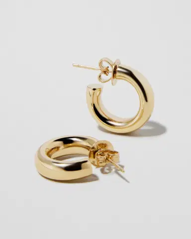 Jennifer Fisher Lilly Micro Huggies in 14K Yellow Gold | Thumbnail 2 Jennifer Fisher Lilly Micro Huggies in 14K Yellow Gold | Thumbnail 2