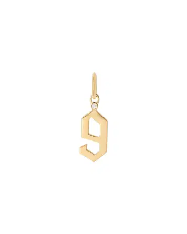 Jennifer Fisher Gothic Number Charm with Diamond in 18K Yellow Gold | Thumbnail 1 Jennifer Fisher Gothic Number Charm with Diamond in 18K Yellow Gold | Thumbnail 1
