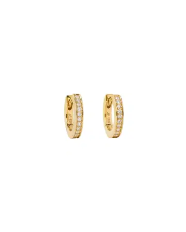 Jennifer Fisher 18k Extra Small Huggie with Pavé Diamonds | Thumbnail 1 Jennifer Fisher 18k Extra Small Huggie with Pavé Diamonds | Thumbnail 1