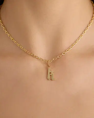 Jennifer Fisher Lower Case Gothic Letter Charm in 14K Yellow Gold | Thumbnail 2 Jennifer Fisher Lower Case Gothic Letter Charm in 14K Yellow Gold | Thumbnail 2