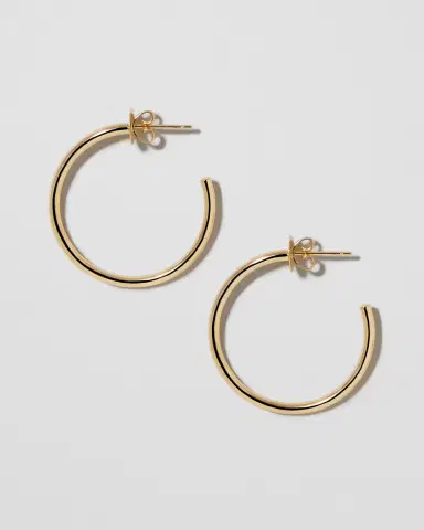 Jennifer Fisher 1 Thread Hoops in 14K Yellow Gold | Thumbnail 2 Jennifer Fisher 1 Thread Hoops in 14K Yellow Gold | Thumbnail 2