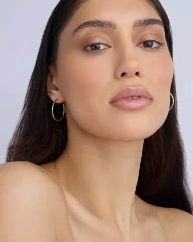Jennifer Fisher 1 Thread Hoops in 14K Yellow Gold | Thumbnail 1 Jennifer Fisher 1 Thread Hoops in 14K Yellow Gold | Thumbnail 1