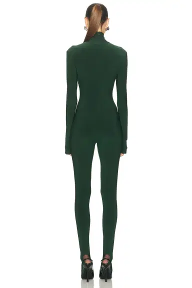 Norma Kamali Long Sleeve Slim Fit Turtleneck Catsuit | Thumbnail 3 Norma Kamali Long Sleeve Slim Fit Turtleneck Catsuit | Thumbnail 3