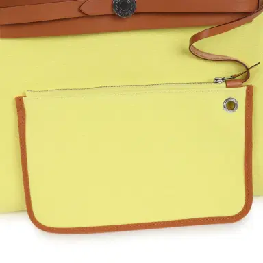 HERMÈS Hermes Herbag Zip PM 31 Jaune Citron Toile H Canvas and Fauve Vache Hunter Palladium Hardware | Thumbnail 11 HERMÈS Hermes Herbag Zip PM 31 Jaune Citron Toile H Canvas and Fauve Vache Hunter Palladium Hardware | Thumbnail 11