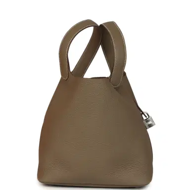 HERMÈS Hermes Picotin Lock 22 Etoupe Clemence Palladium Hardware | Thumbnail 4 HERMÈS Hermes Picotin Lock 22 Etoupe Clemence Palladium Hardware | Thumbnail 4