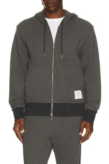 Thom Browne Zip Up Color Blocked Hoodie | Thumbnail 1 Thom Browne Zip Up Color Blocked Hoodie | Thumbnail 1
